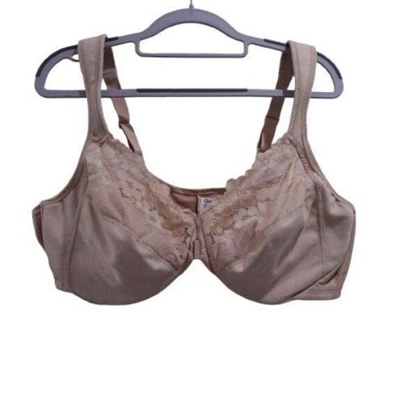 NWOT Glamorise Plus Size Front-Closure Cotton Wonder Underwire Bra Size 48B 1241 - Picture 1 of 4